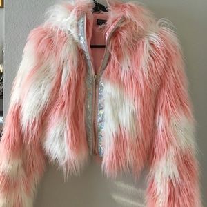 Dollskill Pink Faux Fur Coat